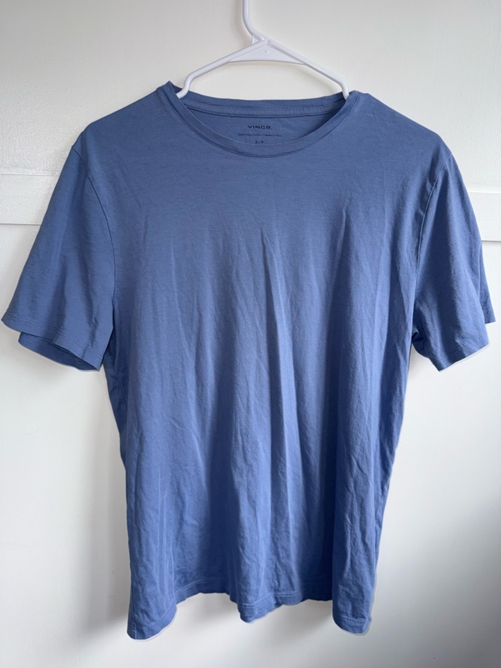 Vince Luxury Basic Tee Men’s Small Blue 100% Pima Cotton Crewneck Essential